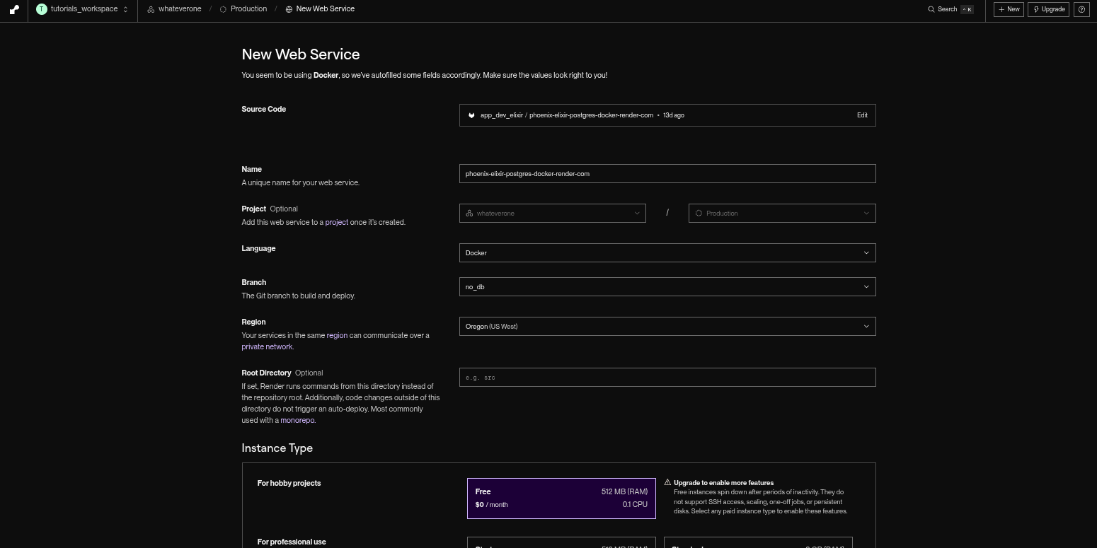 New Service Settings Screenshot
