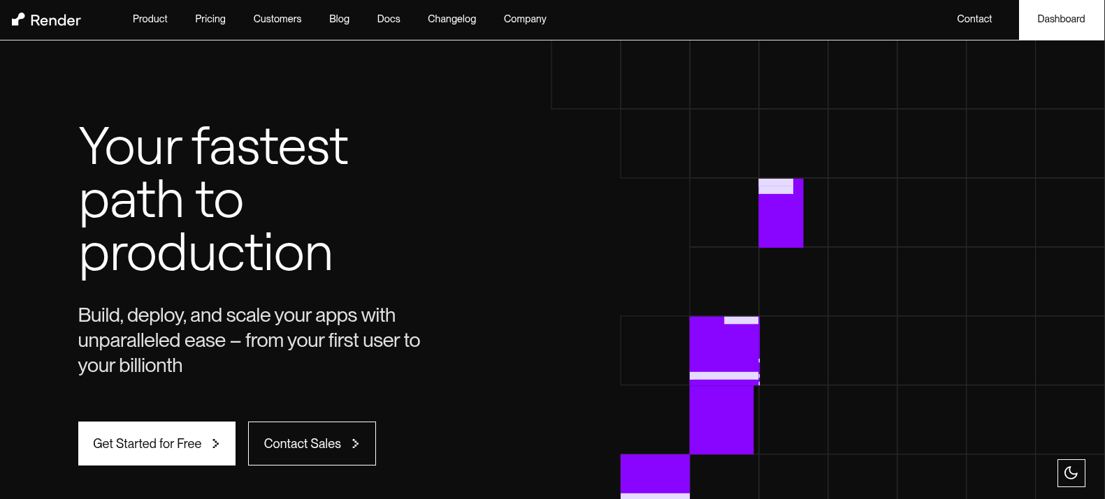 Render Home Page Screenshot